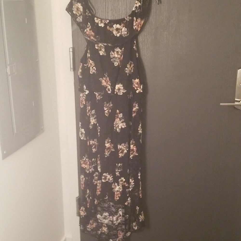 Flower and lace high low dress